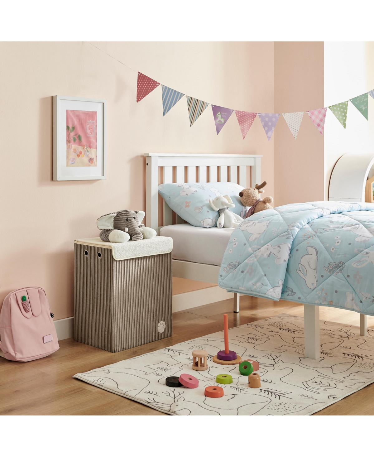 Danya B Collapsible Corduroy Kids Plush Laundry Hamper Toy Storage