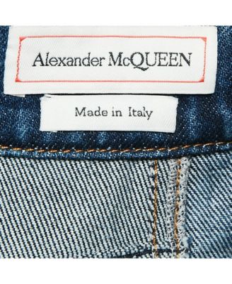 Women's Blue Denim Dual Tone Pleated Mini Skirt