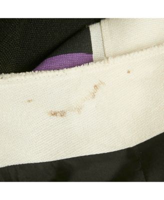 Women's Black /purple Striped Hemp Blend Wrap Midi Skirt