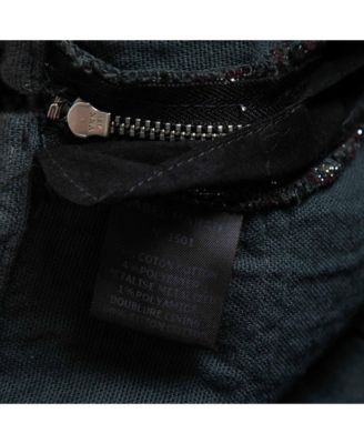 Women's Silver Zig-Zag Patterned Lurex Knit Mini Skirt