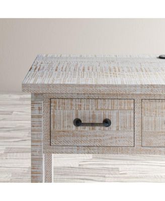 North Coast 42" Washed Finish Three Drawer USB Charging Sofa Table