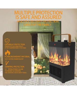 Electric Fireplace Heater for Indoor Use, 1500W Space Heater Fireplace with 3D LED Flame, Double Safety Protection