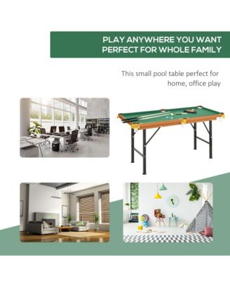 55Inch Folding Pool Table with Professional Green Felt and Complete Accessory Set Space Saving Billiards Table