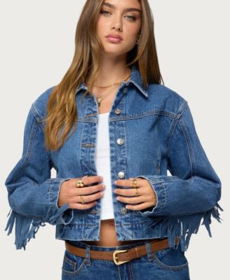 Womens Maurice Fringed Denim Jacket