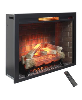 33 inch Infrared Electric Fireplace Insert, Touch Panel Home Decor Heater,Smokeless Firebox .With fixed Trim Kit .With Crackling Sound