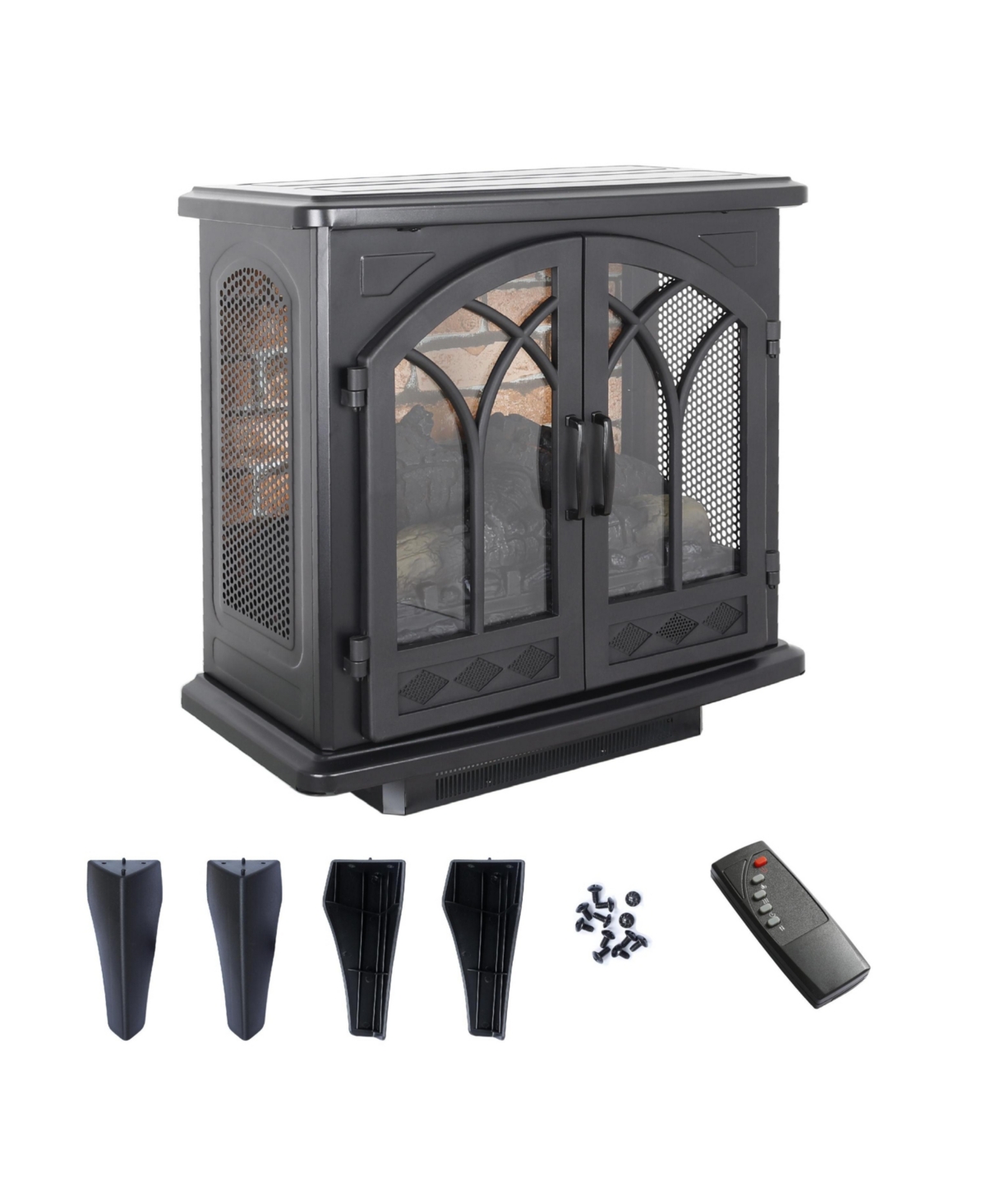 Flynama 24 inch 3D Flame Electric Infrared Quartz Fireplace Stove with remote control