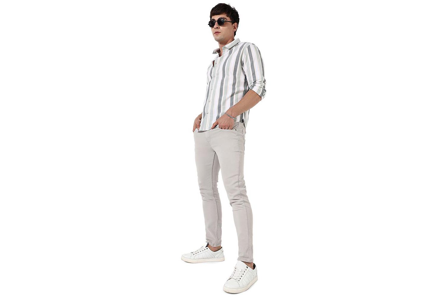 Men's Multitrack Striped Button Up Shirt
