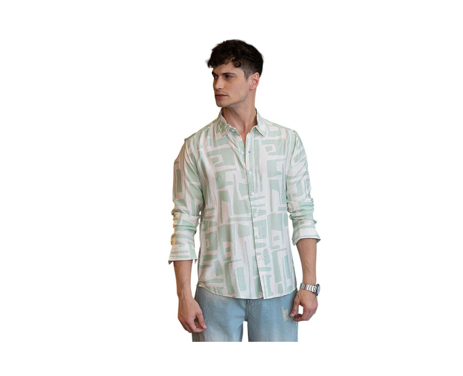 Men's Abstract-Deco Regular Shirt