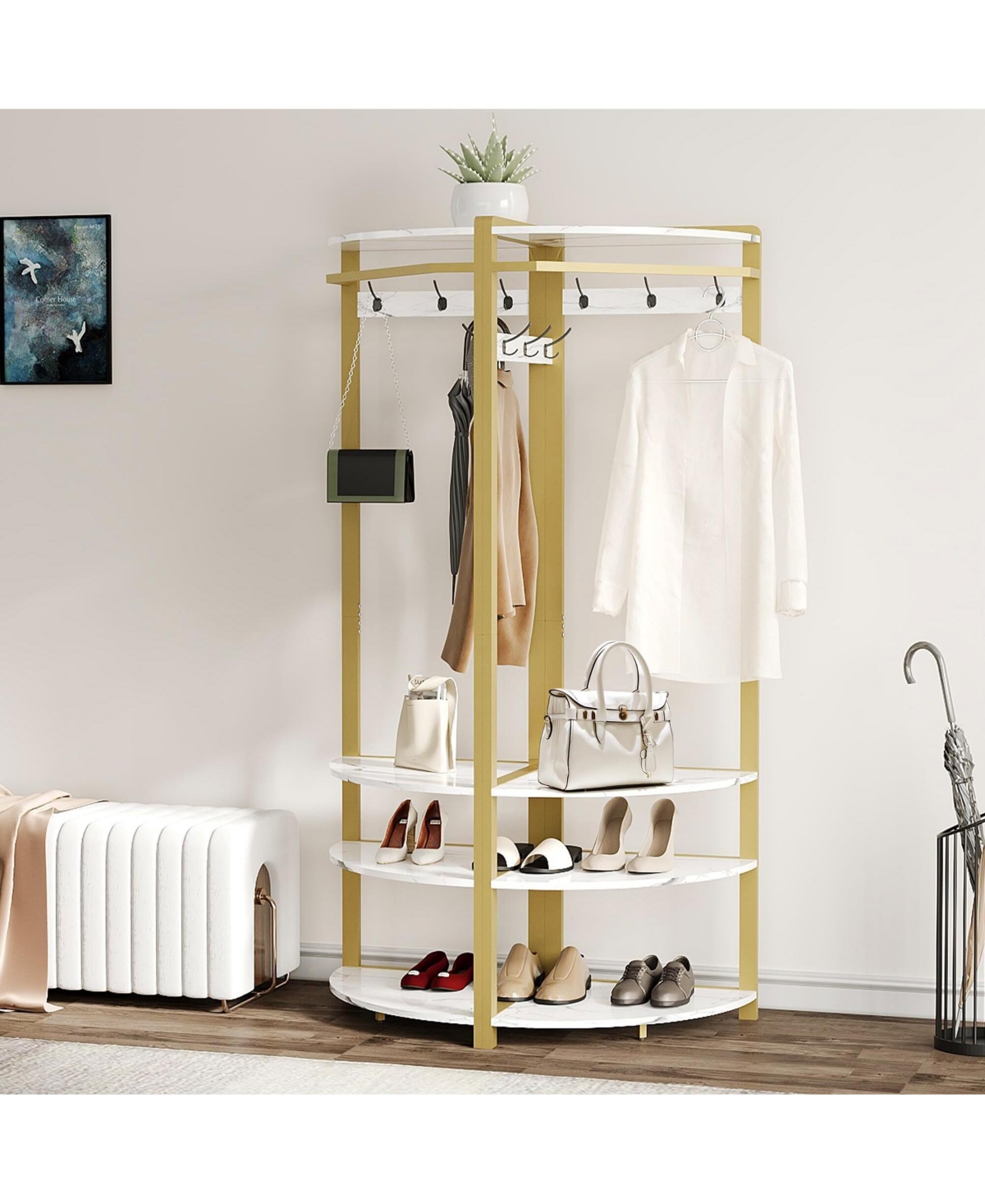 gaomon Shoe Cabinet with 3 Flip Drawers, Rattan Freestanding Organizer Adjustable Shelves,for Entryway Hallway, Easy Assembly