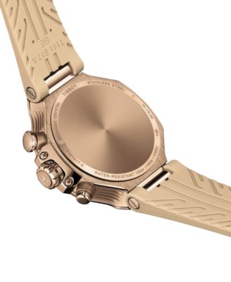 Unisex Rose Gold Silicone Bracelet Watch, 38mm