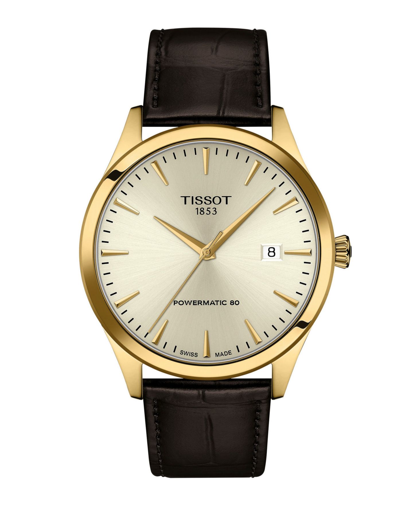 Мужские часы Tissot Brown Leather Bracelet Watch, 40mm — фото 1