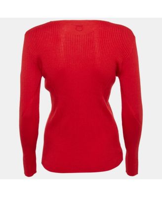 Women's Red Cashmere & Silk Knit Jumper