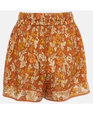 Women's Brown Printed Silk Andie Short
