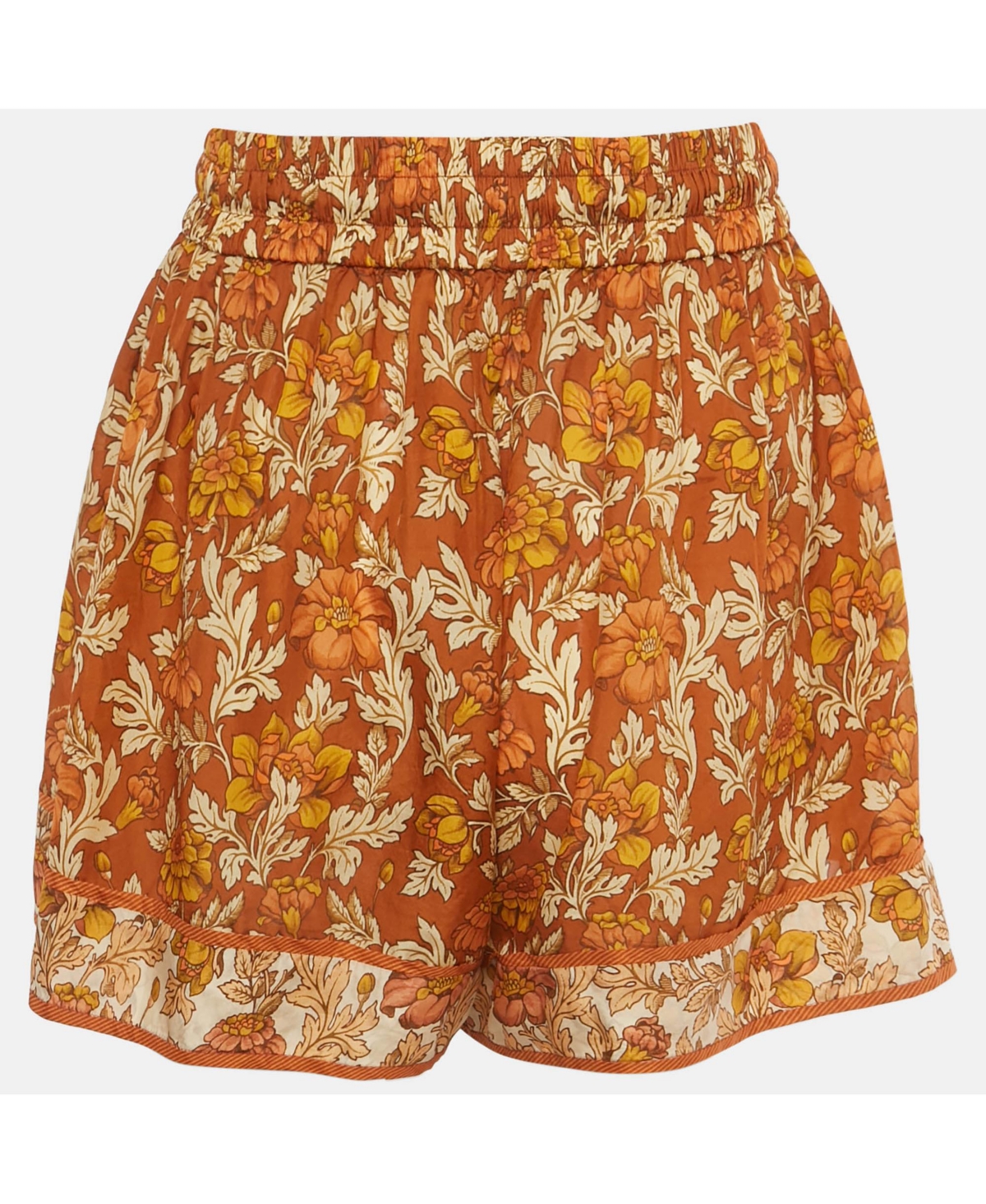 Pre-Owned Zimmermann Women's Brown Printed Silk Andie Short