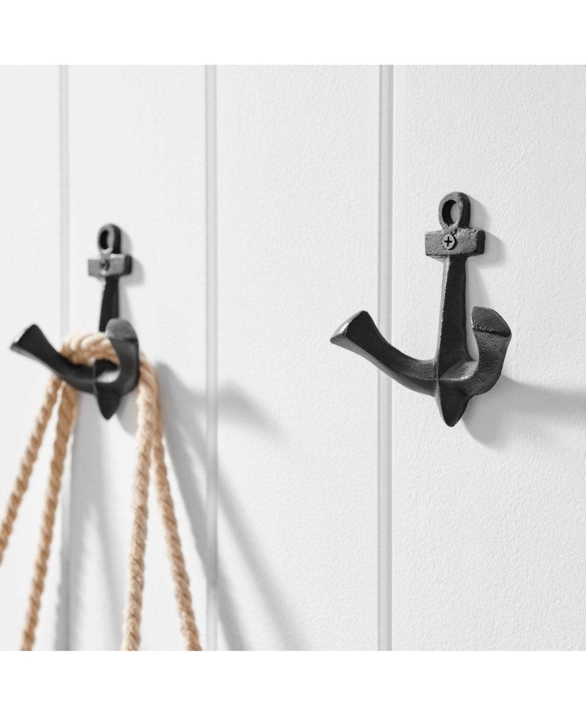 Danya B 4 Piece Anchor Two-Prong Decorative Wall Double Hook Set
