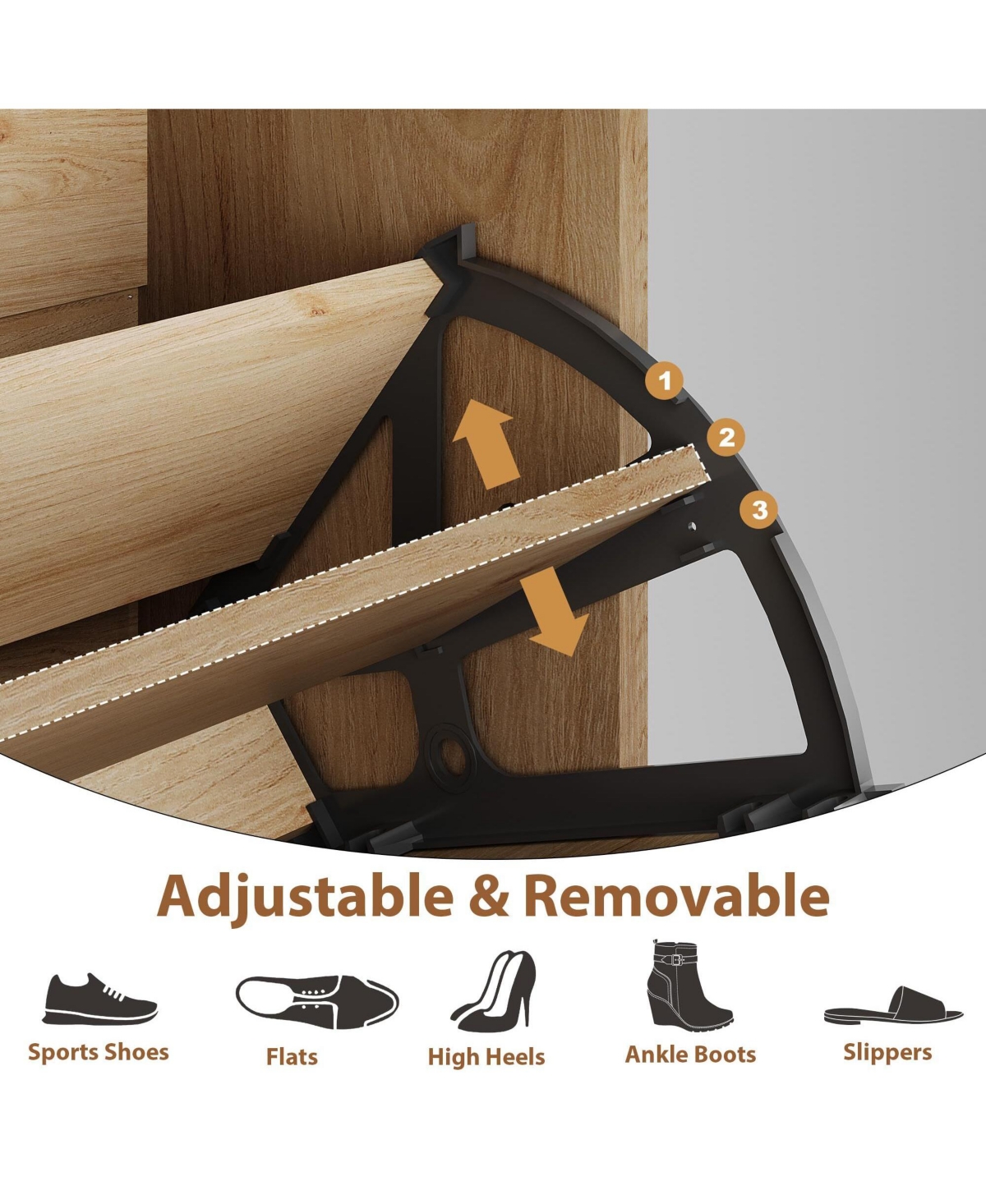 gaomon Shoe Cabinet, Rattan Shoe Storage With 2 Flip Drawer and 1 Pull-Out Drawer, Heavy Duty Metal Leg,Entryway Shoe Organizers