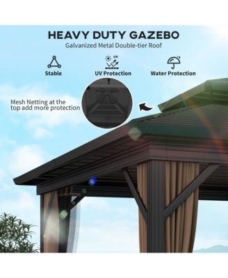 10' x 10' Hardtop Gazebo with Netting & Sidewalls