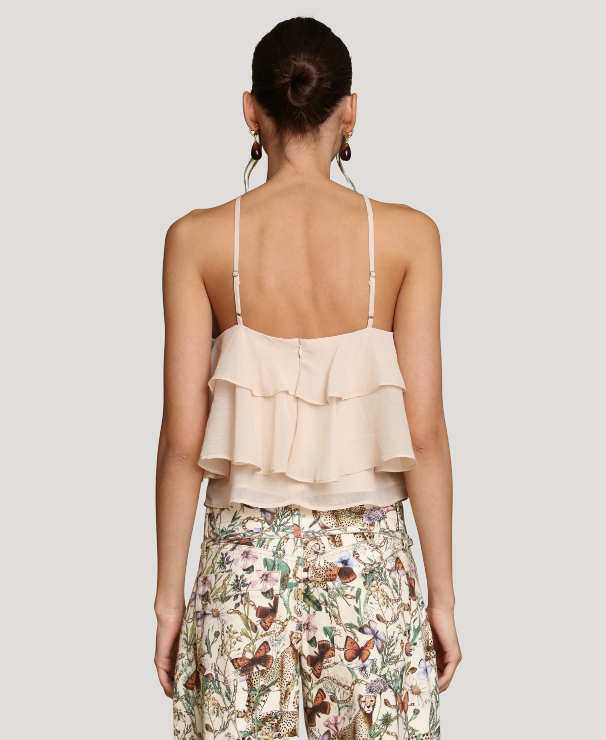 Avec Les Filles Women's Ruffle Halter Neck Top