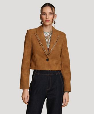 Women's Cropped Spread Collar Blazer