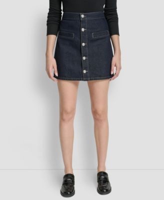 Women's High-Rise Button-Front Mini Skirt