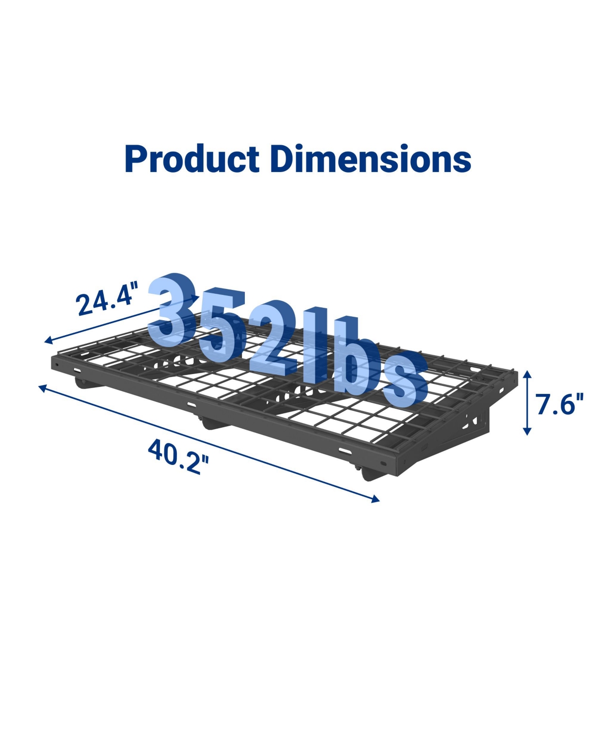 Fleximounts Heavy Duty Garage Wall Shelf Max Series, Black — 40" X 24"