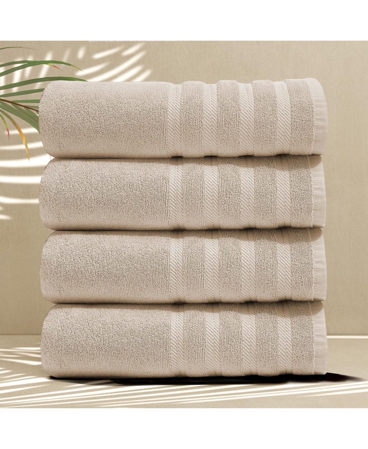 Hearth & Harbor Luxury Soft Absorbent 100% Ring Spun Cotton Bath Towels for Bathroom, Shower, Spa - 4 Piece Towel Set
