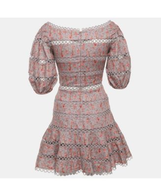 Women's Mauve Floral Print Linen Juniper Mini Dress