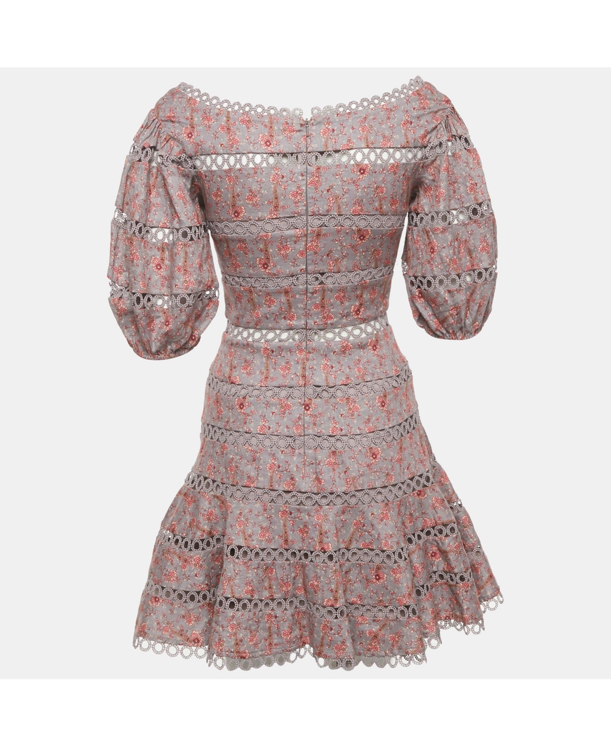 Pre-Owned Zimmermann Women's Mauve Floral Print Linen Juniper Mini Dress