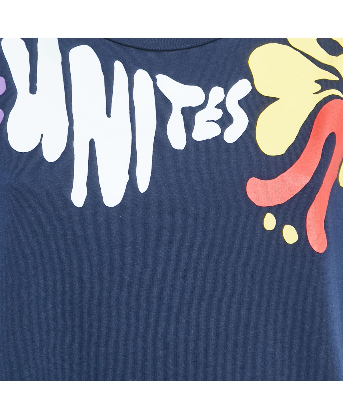 Pre-Owned Marni Women's Navy Blue Printed Cotton Crew Neck T-Shirt