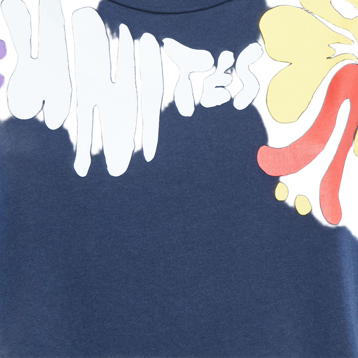 Women's Navy Blue Printed Cotton Crew Neck T-Shirt