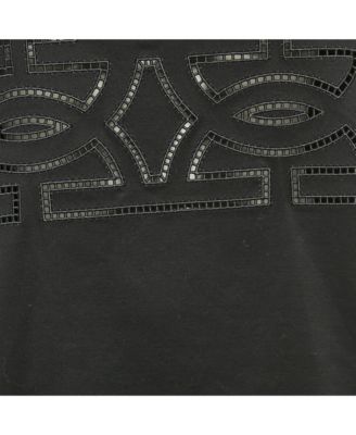 Women's Black Jersey Cut-Out Detail Top