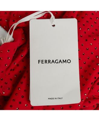 Women's Red Studded Jersey Long Sleeve Top