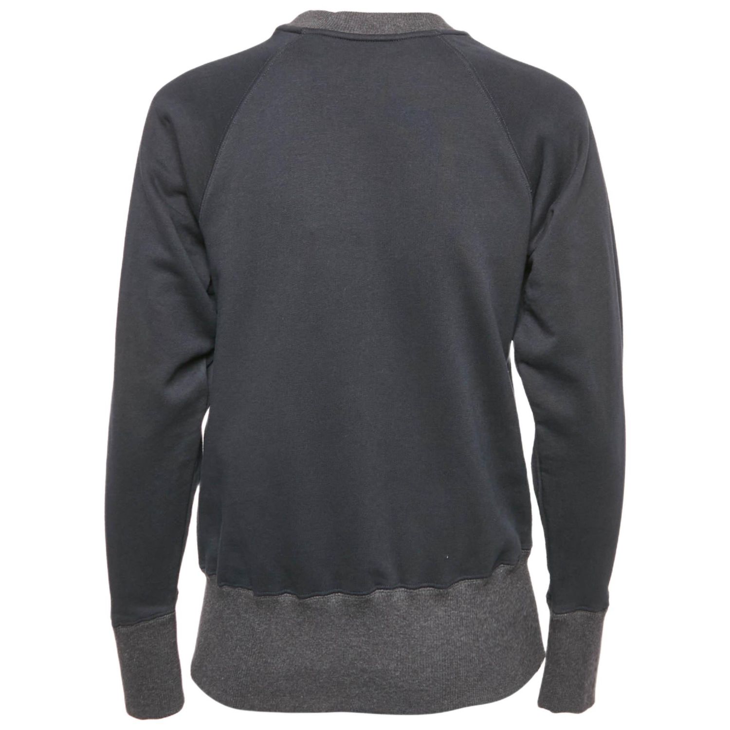 Women's Navy Blue Cotton Crew Neck Long Sleeve Sweatshirt