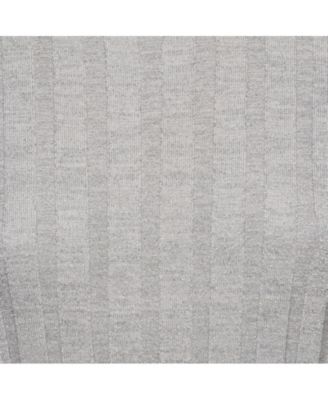 Women's Silver Lurex Knit Mock Neck Top