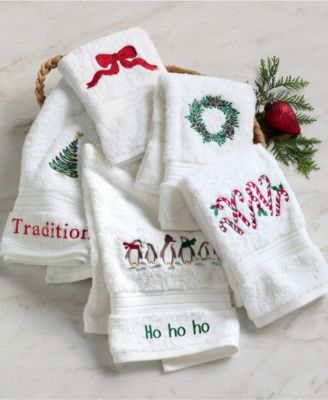 Seasonal Cotton Embroidered Hand Towel, 19" x 30"