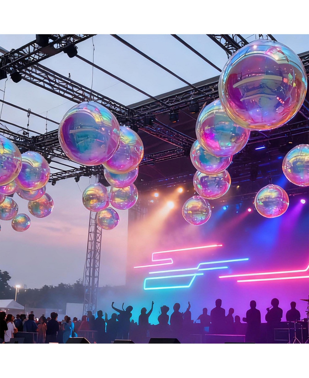 Yescom 20" Inflatable Mirror Ball Giant Iridescent Reusable Large Disco Balloon Decoration for Party Wedding Event Stage Decor