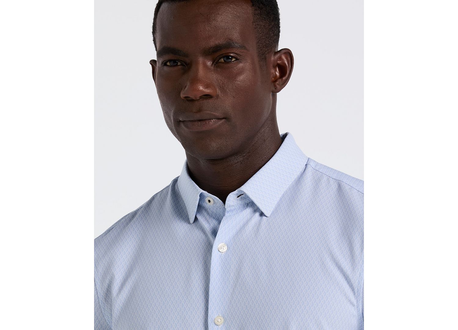 Men's Slim-Fit Diamond Geo-Print Shirt