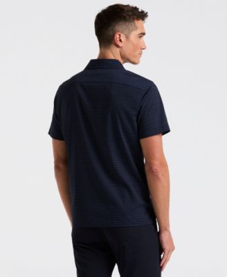 Men's Hexagon Pop Print Camp-Collar Shirt