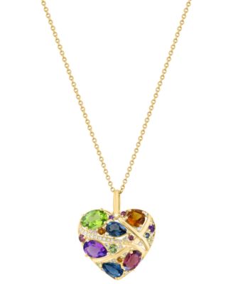 Multi Gemstone Necklace (2.175 ct. t.w.) in 14k Yellow Gold