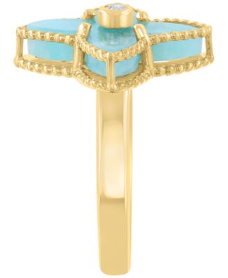 Amazonite Ring (3-1/3 ct. t.w.) in 14k Yellow Gold Over Silver