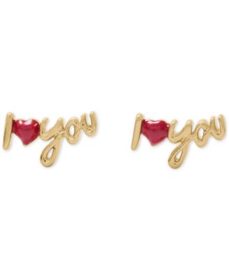 Enamel "I Love You" Stud Earrings