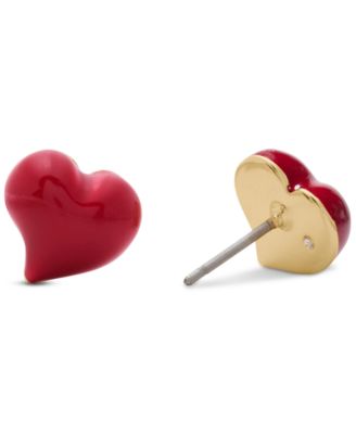 Amour Heart Enamel Stud Earrings