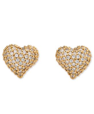 kate spade new york - Amour Cubic Zirconia Gold-Tone Pave Stud Earrings