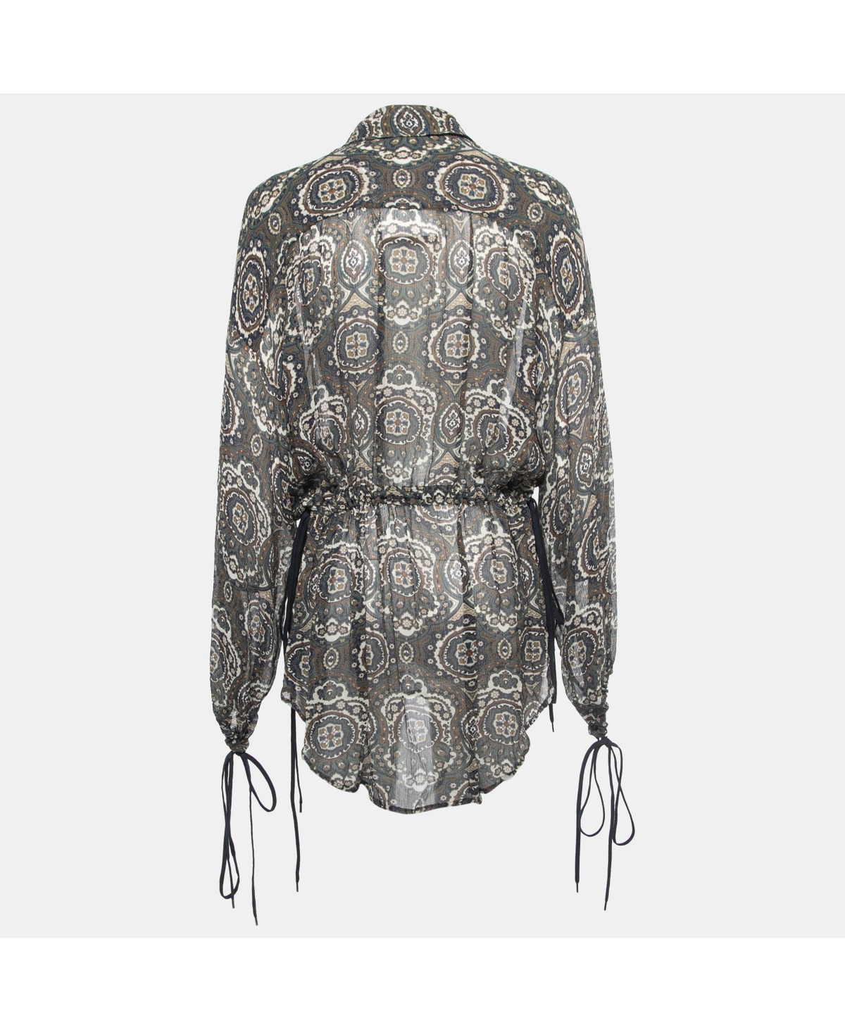 Pre-Owned Chloe Women's Multicolor Paisley Printed Chiffon Drawstring Blouse