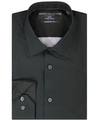 Men's 4-Way Check-Print Woven Dress Shirt