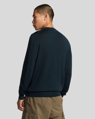 Men's Tonal Eagle Merino Crew Neck Sweater