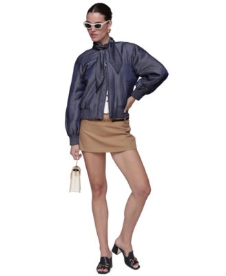 Women's Scarf Tie Neck Bomber Jacket