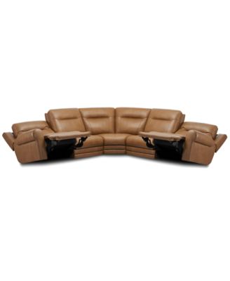 Alexandre Leather 6-Pc. Sectional with 2 Power Motion Recliners, Exclusively at Macy's