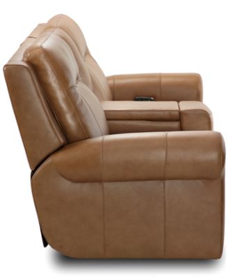 Alexandre Leather 2-Pc. Sofa with 2 Power Motion Recliners and 1 Console, Exclusively at Macy's