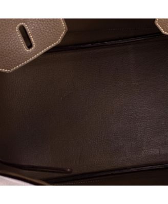 Pre-Owned HERMES  Birkin 35 Handbag Grey Togo with Palladium Hardware